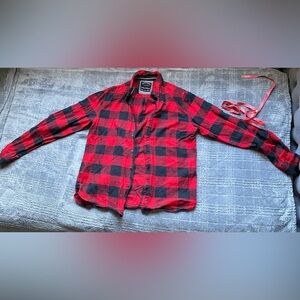 Buffalo plaid button down top